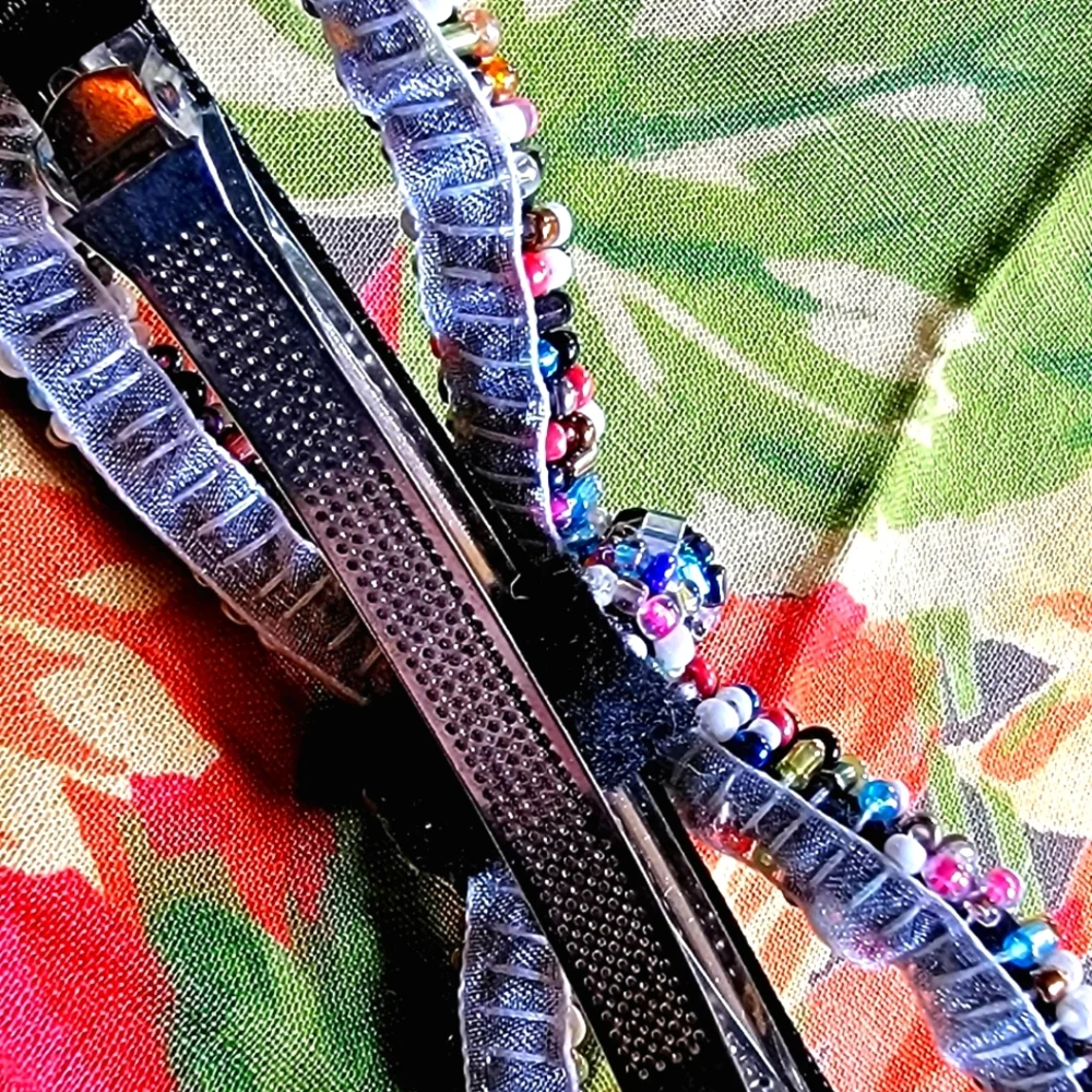 🎀 Multi Seed Bead Bow Barrette NWOT - Picture 2 of 2